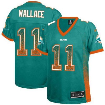 Jerseys Factory Cheap Nike Dolphins #11 Mike Wallace Aqua Green