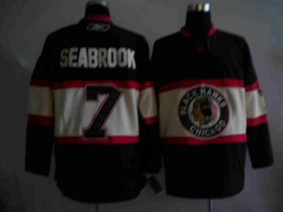 Jerseys Factory Cheap Blackhawks #7 Brent Seabrook Embroidered B