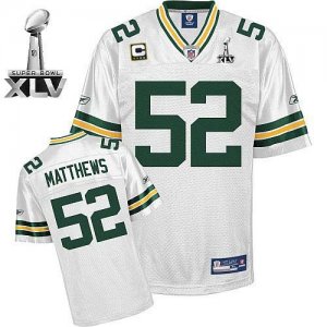 Jerseys Factory Cheap Packers #52 Clay Matthews White With Super