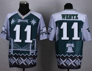 Jerseys Factory Cheap Nike Eagles #11 Carson Wentz Midnight Gree