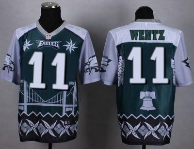 Jerseys Factory Cheap Nike Eagles #11 Carson Wentz Midnight Gree
