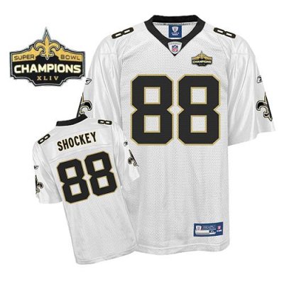 Jerseys Factory Cheap Saints #88 Jeremy Shockey White Super Bowl