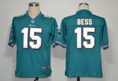 Jerseys Factory Cheap Nike Dolphins #15 Davone Bess Aqua Green T