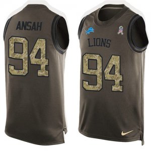 Jerseys Factory Cheap Nike Lions #94 Ziggy Ansah Green Men's Sti