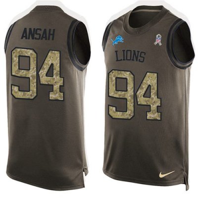 Jerseys Factory Cheap Nike Lions #94 Ziggy Ansah Green Men's Sti