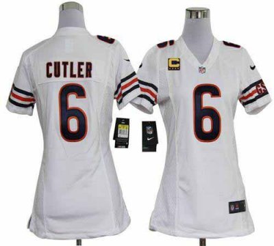 Jerseys Factory Cheap Nike Bears #6 Jay Cutler White With C Patc