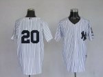 Jerseys Factory Cheap Yankees #20 Posada Jorge White Embroidered
