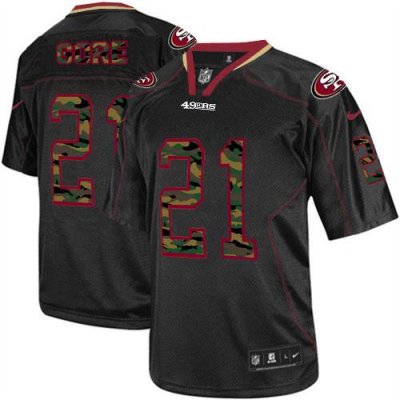 Jerseys Factory Cheap Nike 49ers #21 Frank Gore Black Men's Embr