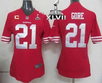 Jerseys Factory Cheap Nike 49ers #21 Frank Gore Red Team Color W