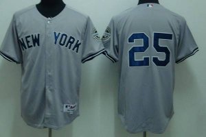Jerseys Factory Cheap Yankees #25 Mark Teixeira Embroidered Grey