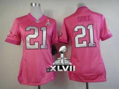 Jerseys Factory Cheap Nike 49ers #21 Frank Gore Pink Super Bowl