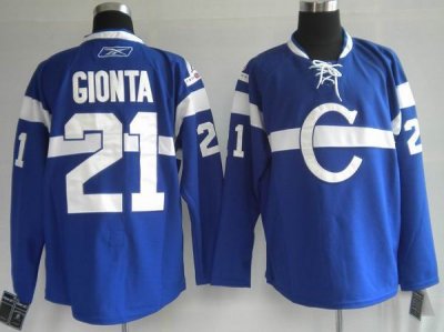 Jerseys Factory Cheap Canadiens #21 Brian Gionta Embroidered Blu