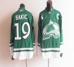 Jerseys Factory Cheap Avalanche St Patty's Day #19 Joe Sakic Gre