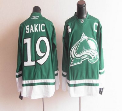 Jerseys Factory Cheap Avalanche St Patty's Day #19 Joe Sakic Gre