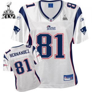 Jerseys Factory Cheap Patriots #81 Aaron Hernandez White Women's