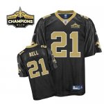 Jerseys Factory Cheap Saints #21 Mike Bell Black Super Bowl XLIV