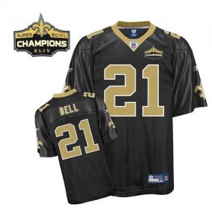 Jerseys Factory Cheap Saints #21 Mike Bell Black Super Bowl XLIV