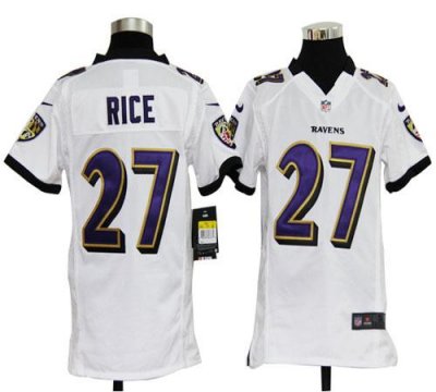 Jerseys Factory Cheap Nike Ravens #27 Ray Rice White Youth Embro