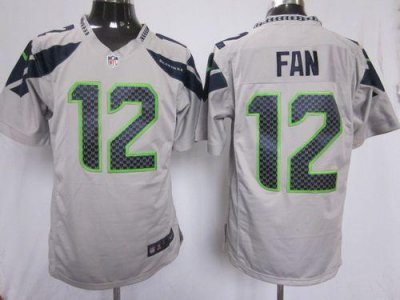 Jerseys Factory Cheap Nike Seahawks #12 Fan Grey Alternate Men's