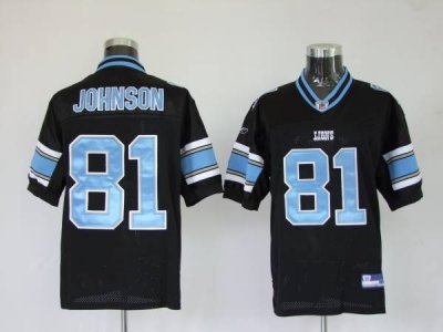 Jerseys Factory Cheap Lions #81 Calvin Johnson Black Stitched NF