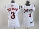 Jerseys Factory Cheap 76ers #3 Allen Iverson White Women's Home