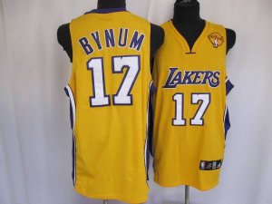 Jerseys Factory Cheap Lakers #17 Andrew Bynum Stitched Yellow Fi
