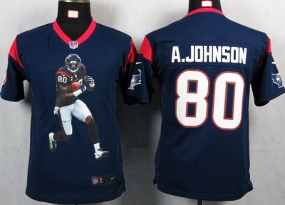 Jerseys Factory Cheap Nike Texans #80 Andre Johnson Navy Blue Te