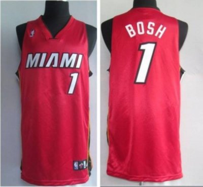 Jerseys Factory Cheap Heat #1 Chris Bosh Embroidered Red NBA Jer