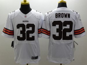 Jerseys Factory Cheap Nike Browns #32 Jim Brown White Men's Stit