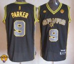 Jerseys Factory Cheap Spurs #9 Tony Parker Black Electricity Fas