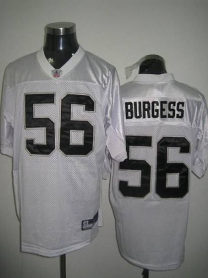 Jerseys Factory Cheap Raiders Derrick Burgess #56 Stitched White - Click Image to Close