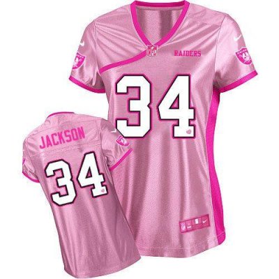 Jerseys Factory Cheap Nike Raiders #34 Bo Jackson Pink Women's B