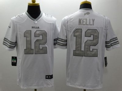 Jerseys Factory Cheap Nike Bills #12 Jim Kelly White Men's Stitc