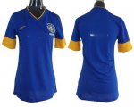 Jerseys Factory Cheap Brazil Blank Blue Away Women Soccer Countr