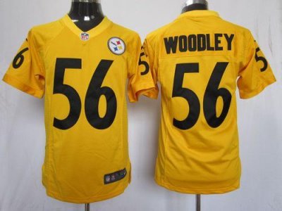 Jerseys Factory Cheap Nike Steelers #56 LaMarr Woodley Gold Men'
