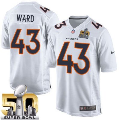 Jerseys Factory Cheap Nike Broncos #43 T.J. Ward White Super Bow