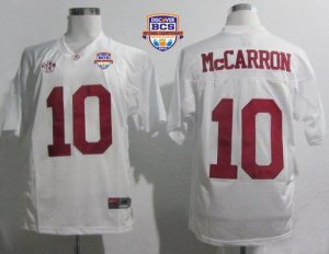 Jerseys Factory Cheap Crimson Tide #10 AJ McCarron White SEC Pat