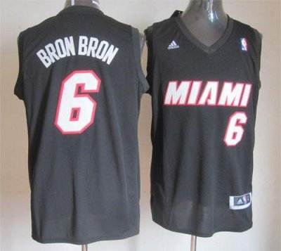 Jerseys Factory Cheap Heat #6 LeBron James Stitched Black Bron B