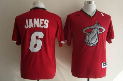 Jerseys Factory Cheap Heat #6 LeBron James Red 2013 Christmas Da