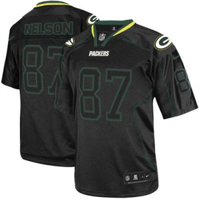 Jerseys Factory Cheap Nike Packers #87 Jordy Nelson Lights Out B