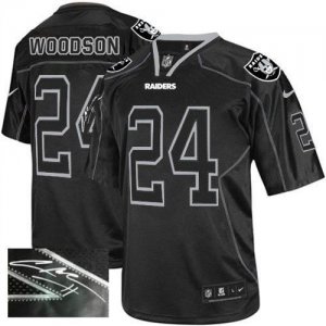 Jerseys Factory Cheap Nike Raiders #24 Charles Woodson Lights Ou