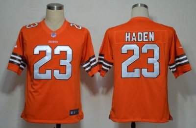 Jerseys Factory Cheap Nike Browns #23 Joe Haden Orange Alternate