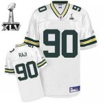 Jerseys Factory Cheap Packers #90 B.J.Raji White Super Bowl XLV