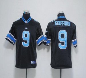 Jerseys Factory Cheap Lions #9 Matthew Stafford Black Embroidere