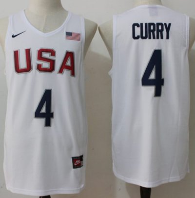 Jerseys Factory Cheap Nike Team USA #4 Stephen Curry White 2016