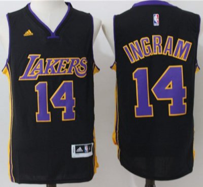 Jerseys Factory Cheap Lakers #14 Brandon Ingram Black(Purple NO.
