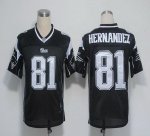 Jerseys Factory Cheap Patriots #81 Aaron Hernandez Black Shadow