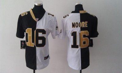 Jerseys Factory Cheap Nike Saints #16 Lance Moore Black/White Wo
