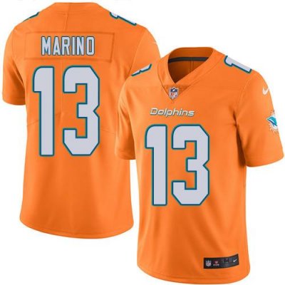 Jerseys Factory Cheap Nike Dolphins #13 Dan Marino Orange Men's