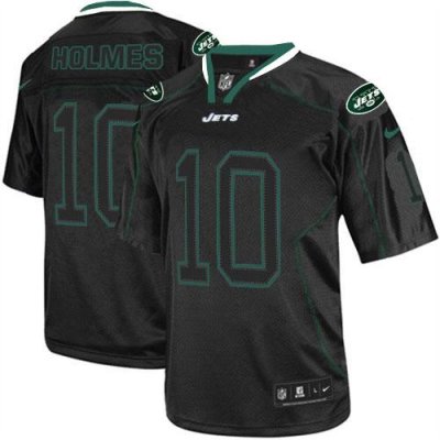 Jerseys Factory Cheap Nike Jets #10 Santonio Holmes Lights Out B